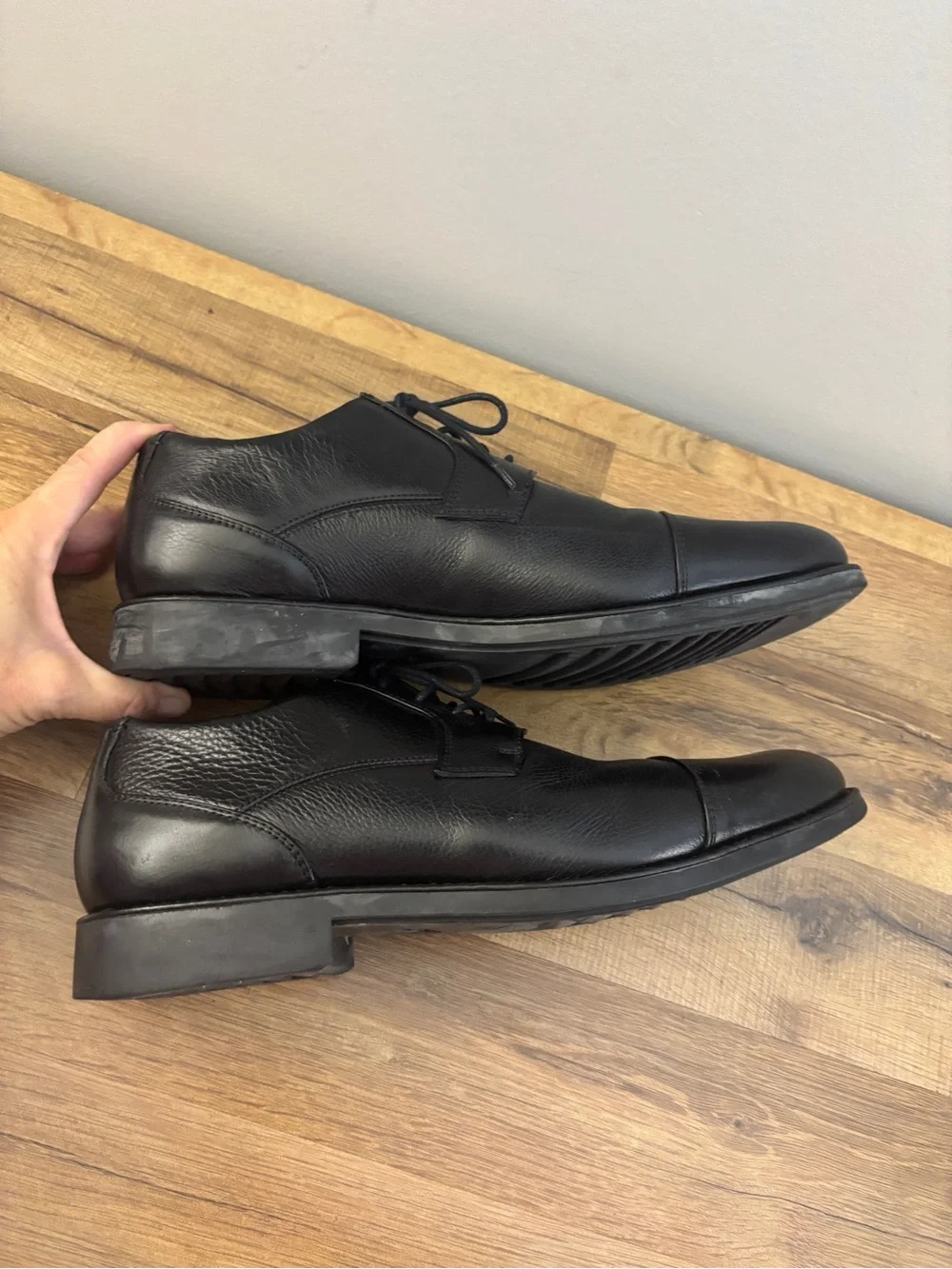 Belvedere Duke Cap Toe Oxfords Leather Black Dress Shoes Men’s